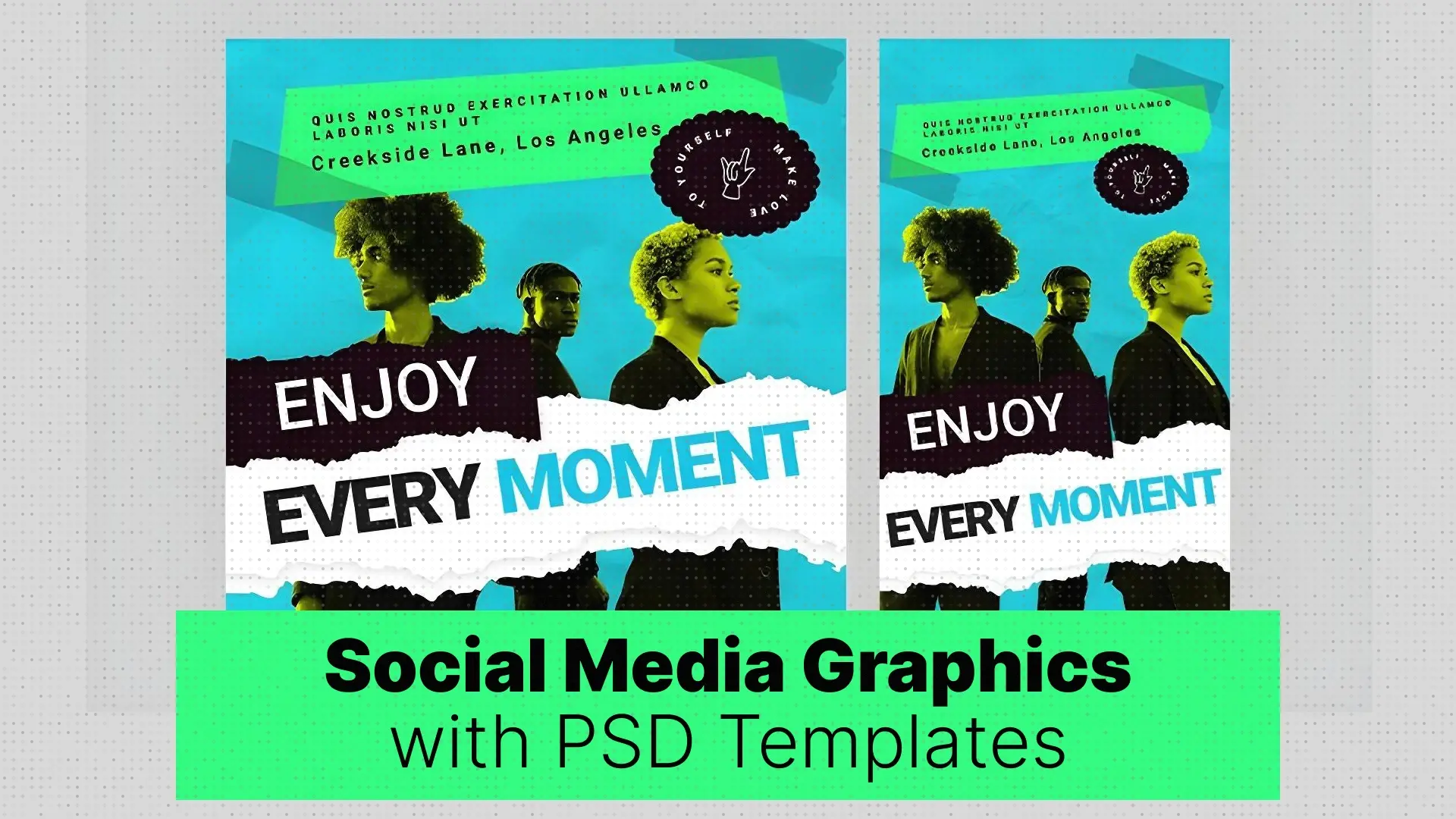 Scroll-Stopping Designs: How to Create Stunning Social Media Graphics (Posts, Stories, Ads) in Minutes with Photoshop Templates!
