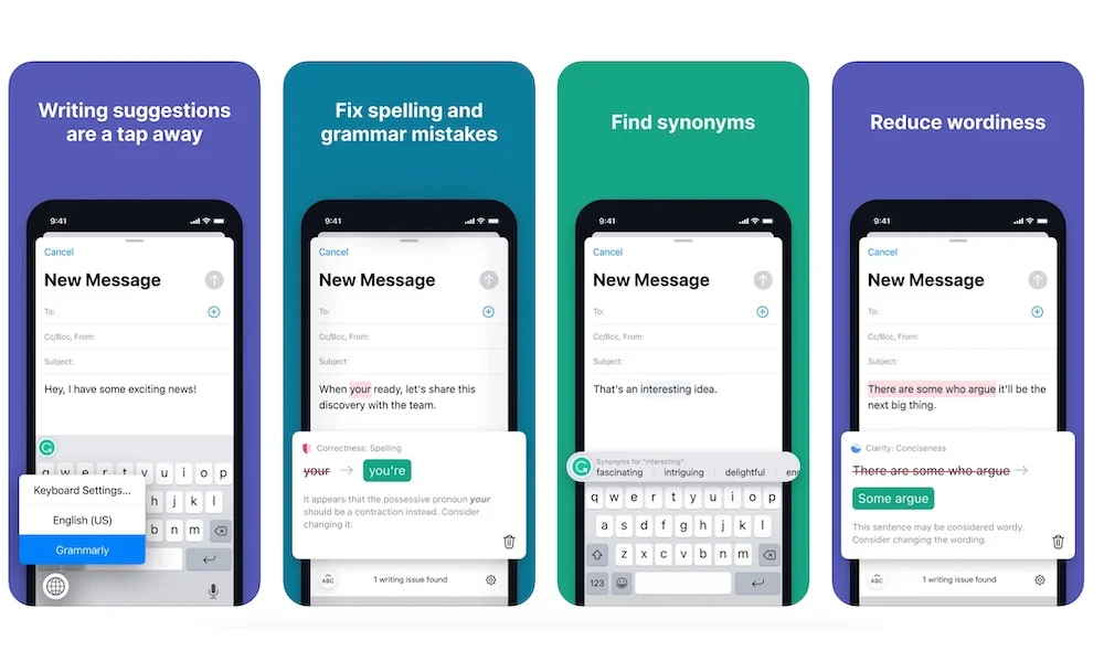 Grammarly writing and spell check service and platform