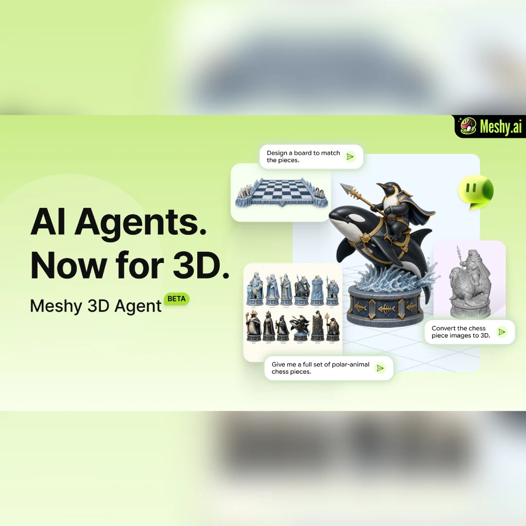 Meshy AI agent for 3D