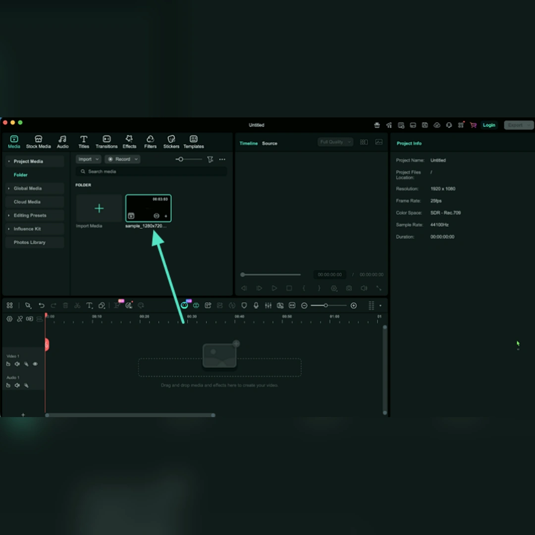 Begin from Filmora’s start screen by selecting “Create New Project.”