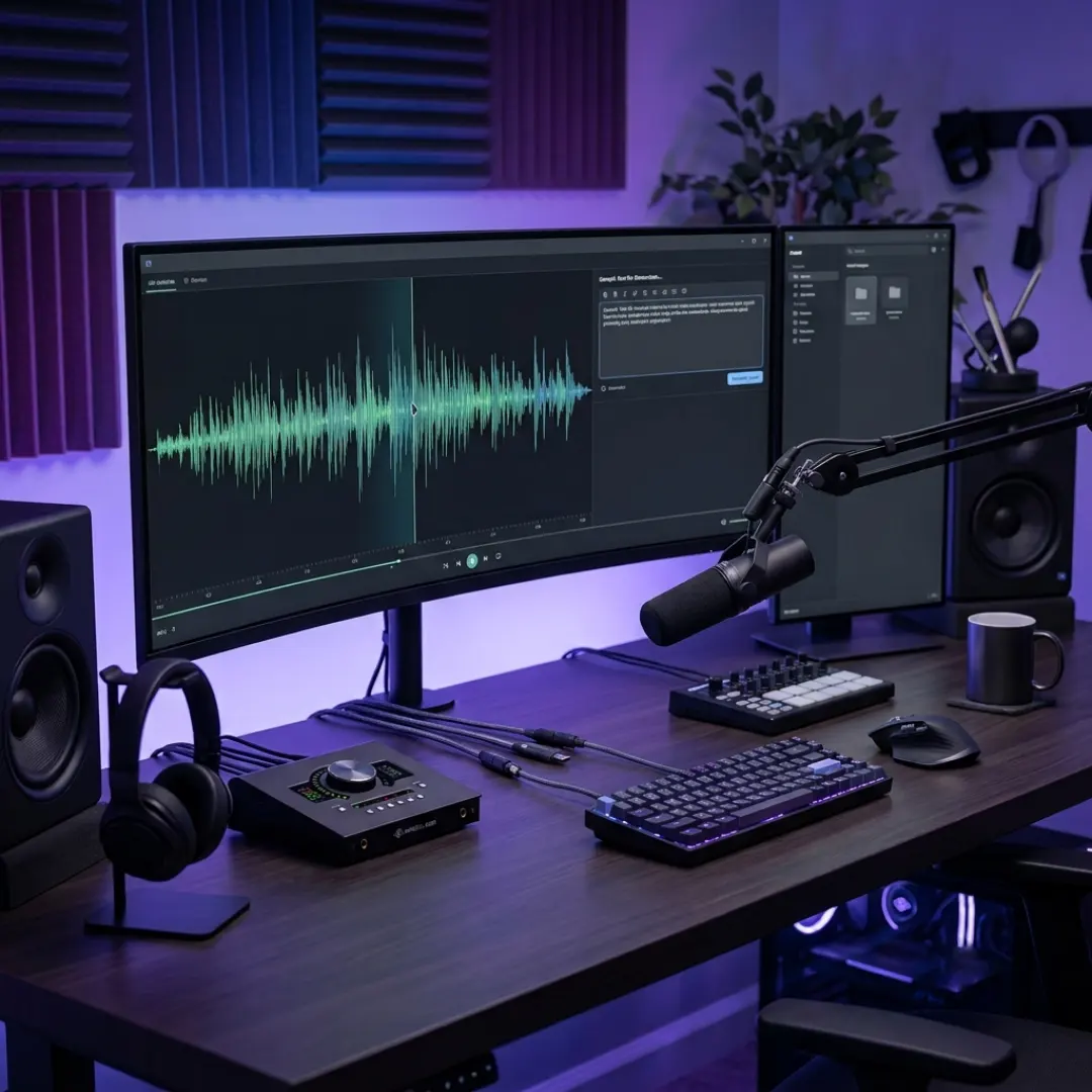 AI generated music being created for a video editing project