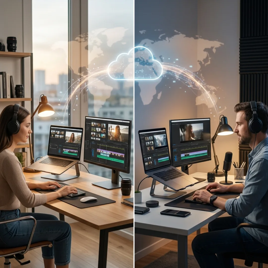 Remote collaboration in DaVinci Resolve using small proxy files shared over the cloud