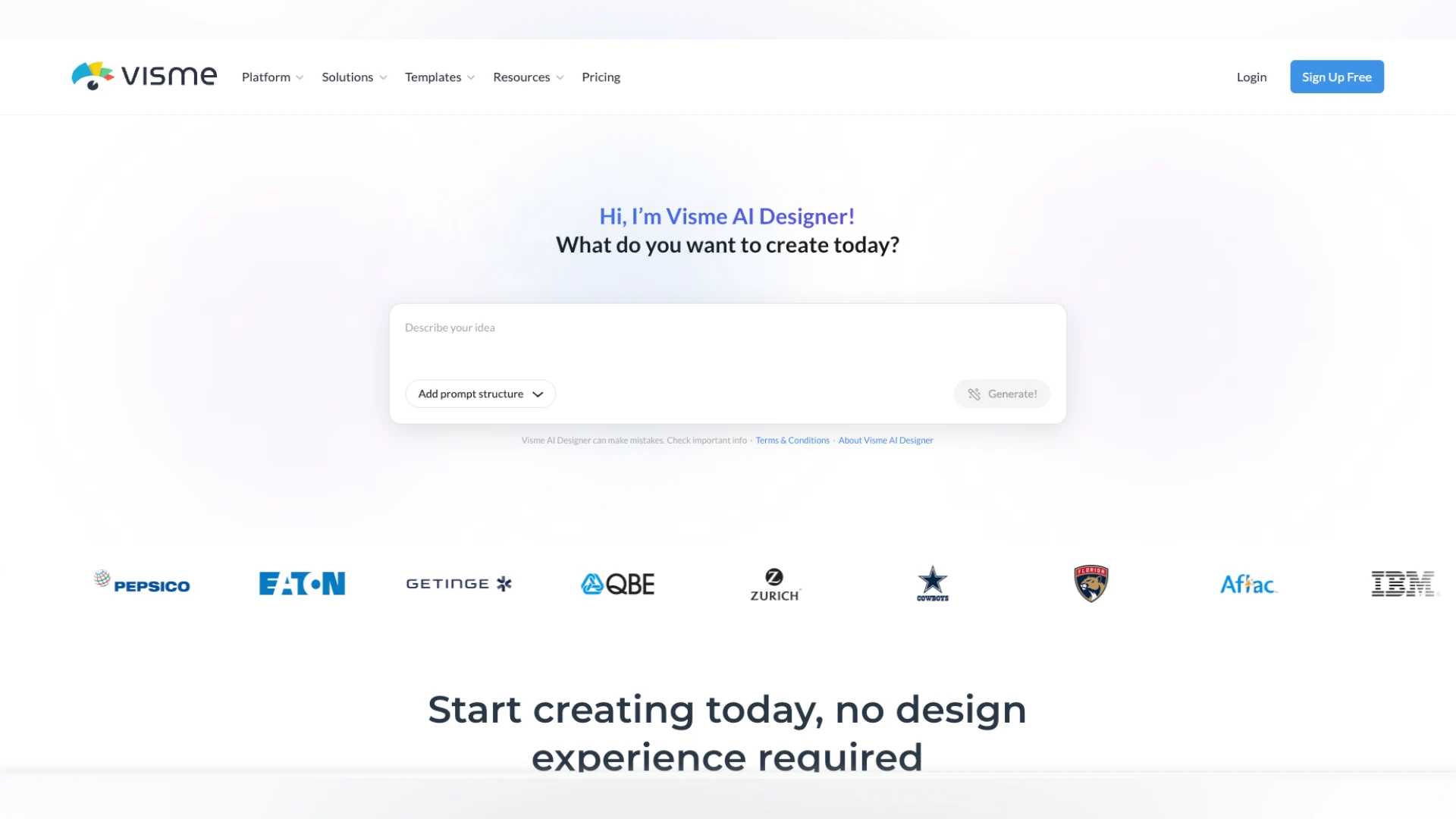 Visme AI Designer