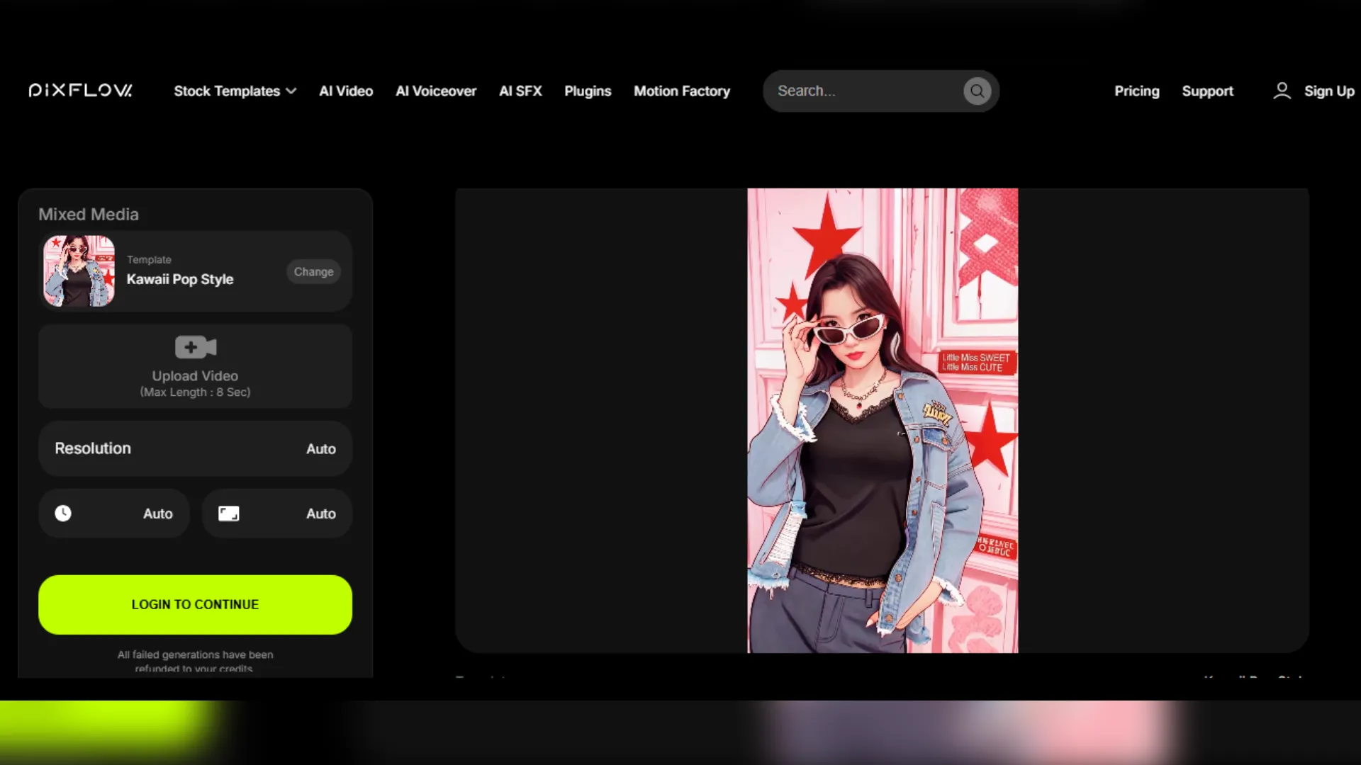 pixflow AI video generator