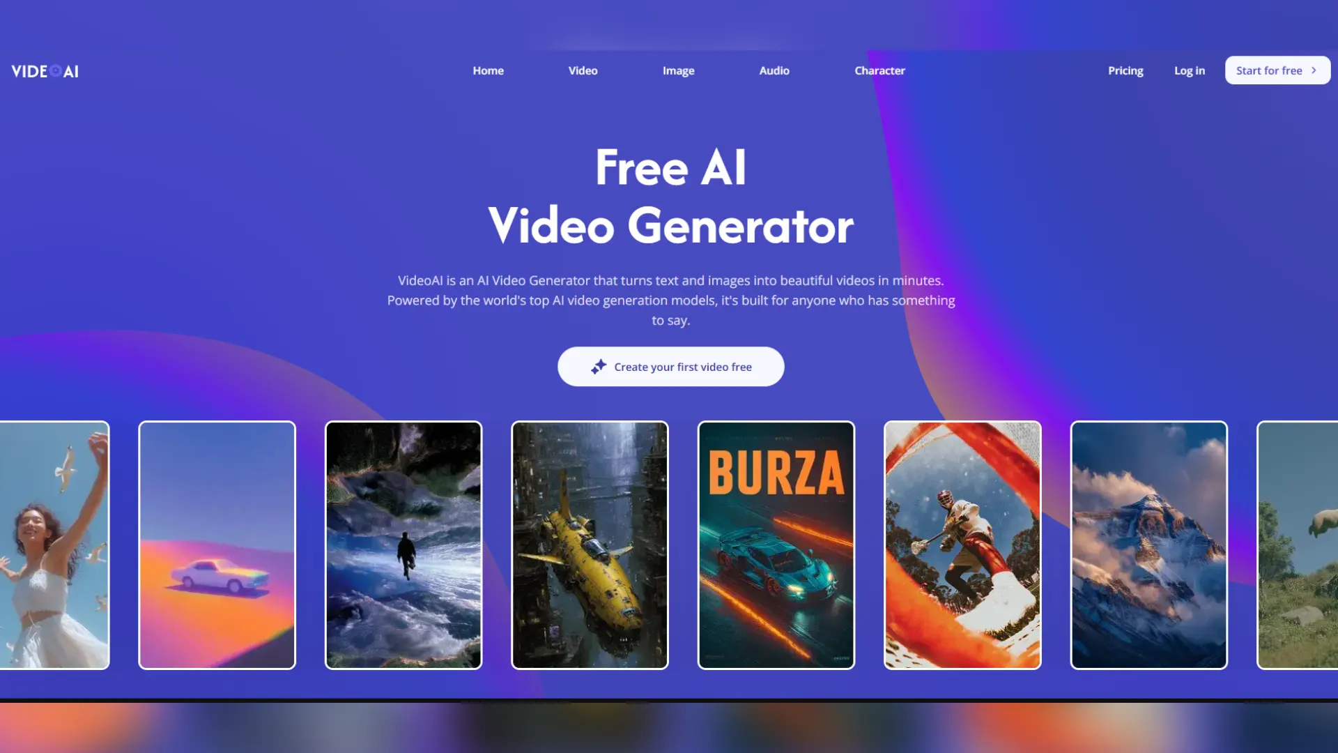 videoai free ai video generator
