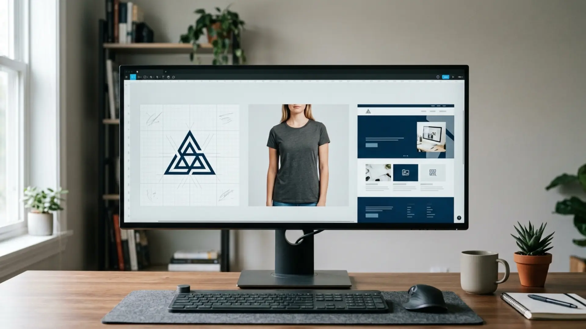 Brand project moving from vector logo to mockup to website design