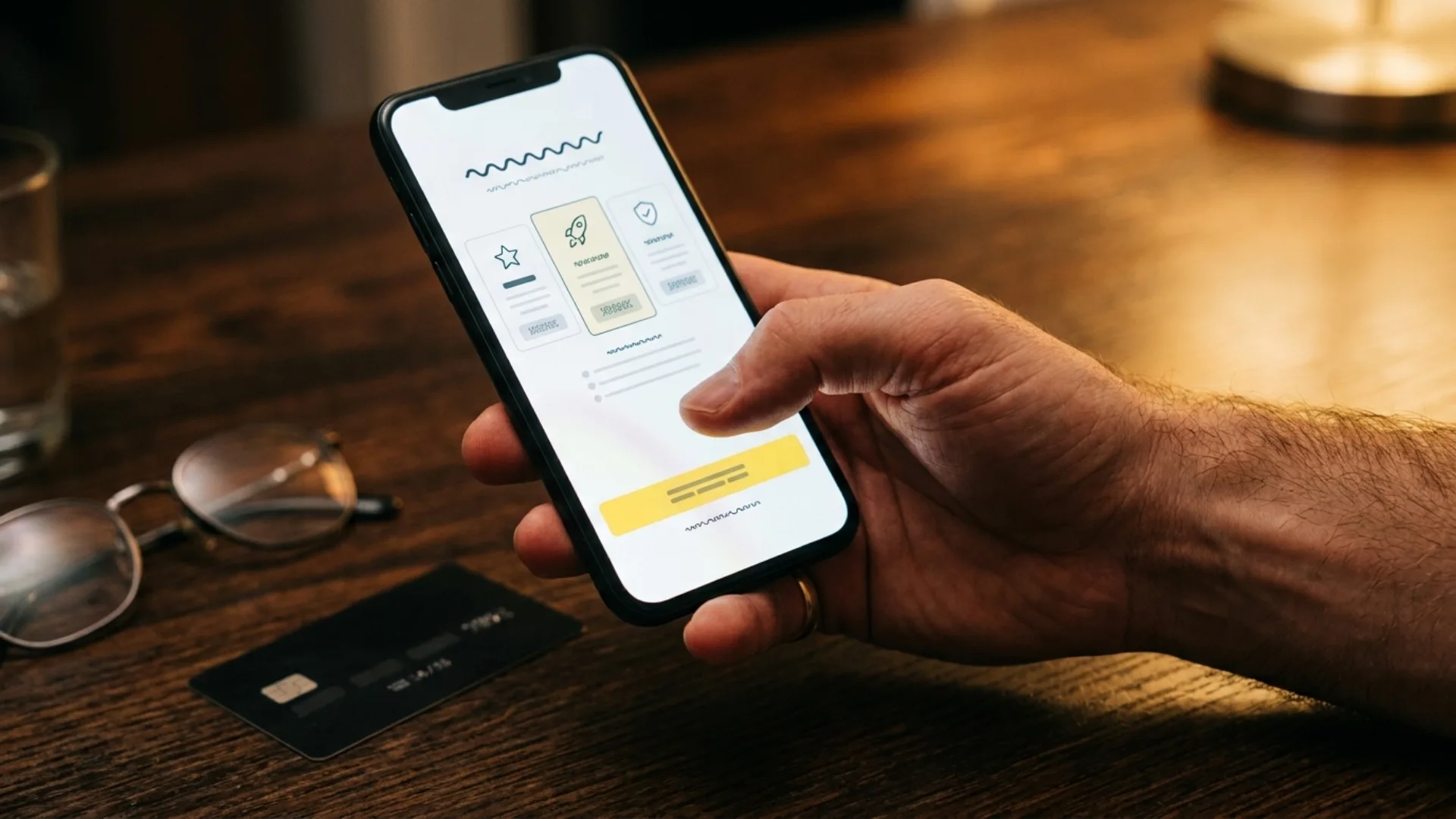 Person choosing a subscription plan on a mobile editing app upgrade screen