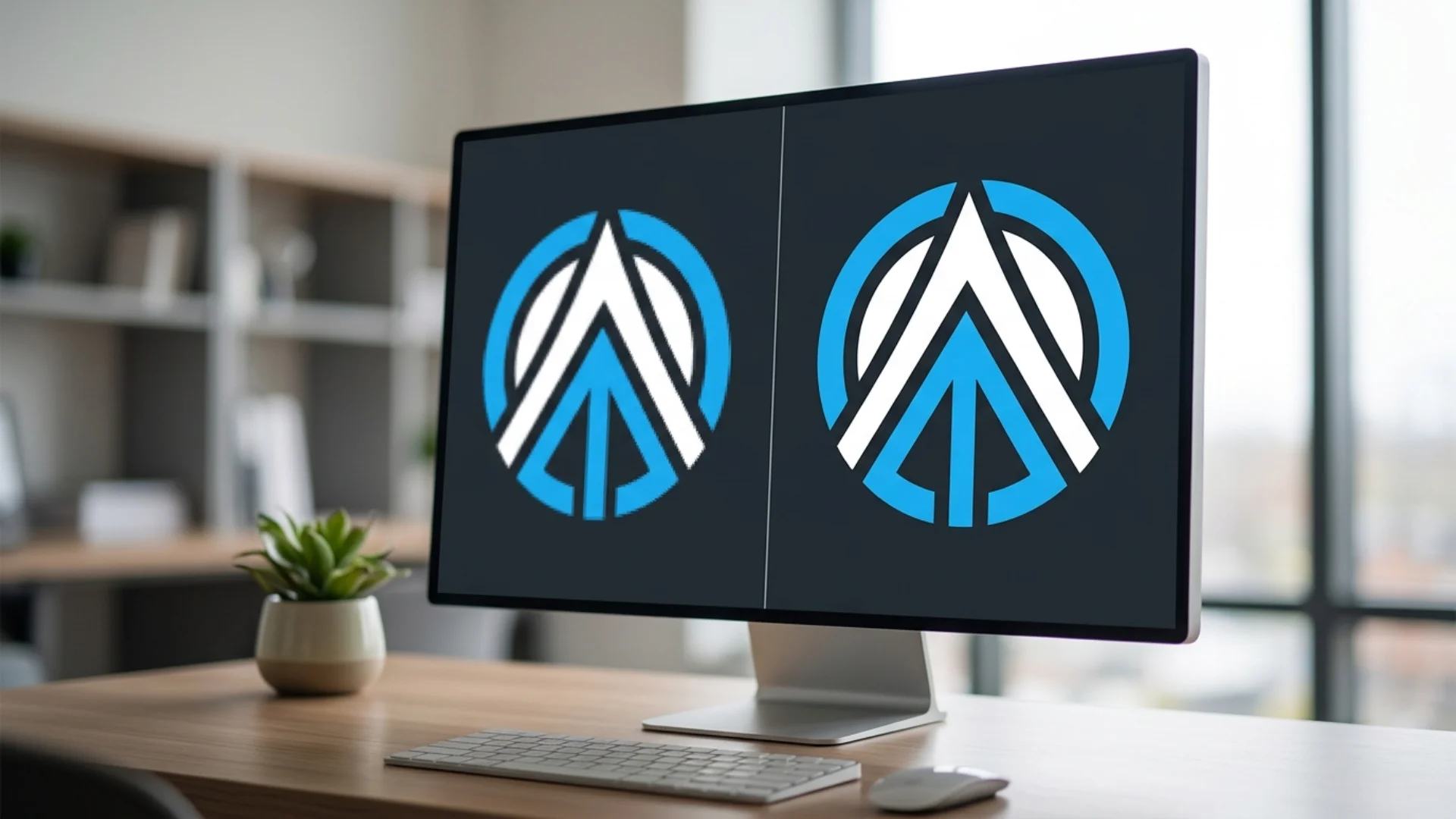 Blurry versus sharp vector artwork in After Effects with Continuously Rasterize turned off and on