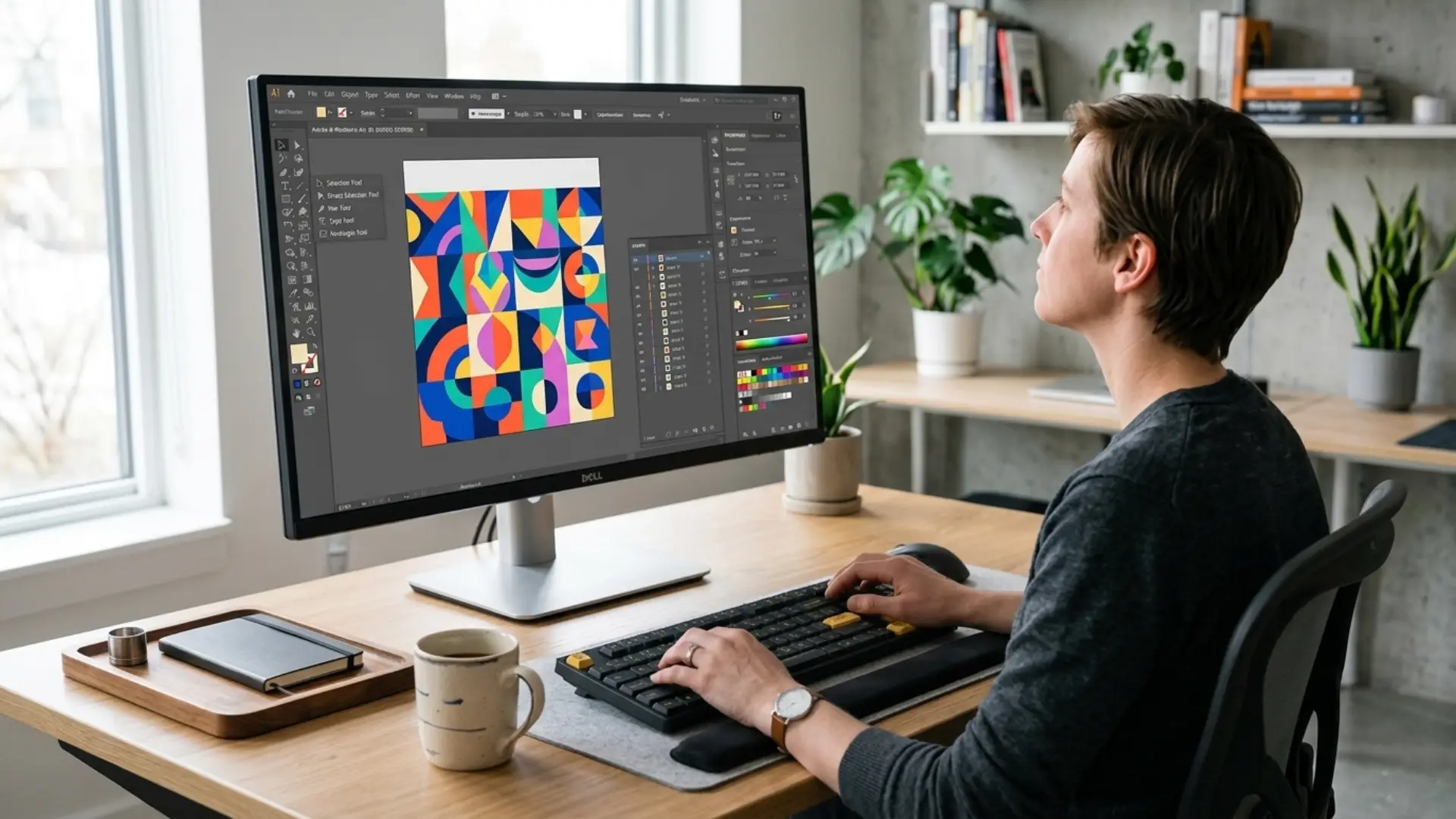 Customizing keyboard shortcuts in Adobe Illustrator on a desktop setup
