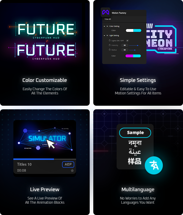 Cyberpunk Titles Lowerthirds and Backgrounds - 3