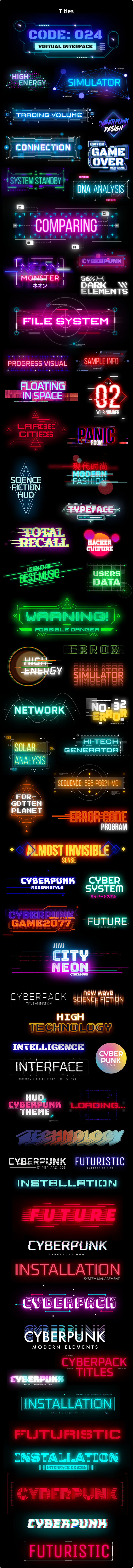 Cyberpunk Titles Lowerthirds and Backgrounds - 4