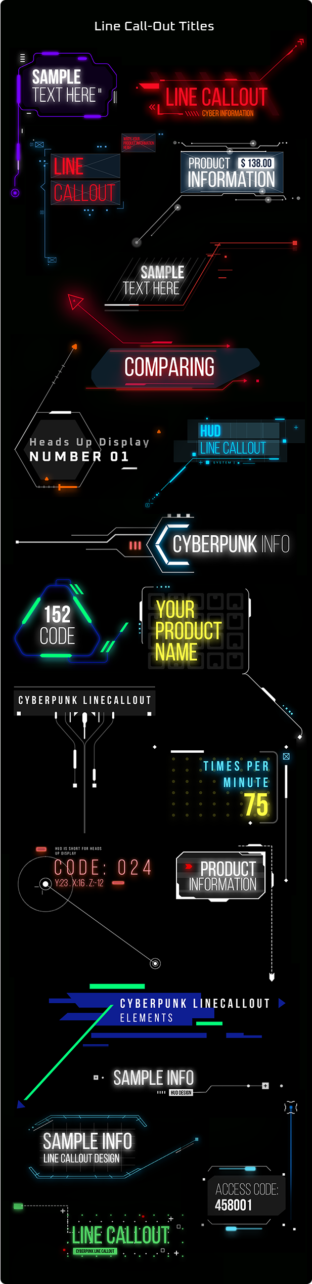 Cyberpunk Titles Lowerthirds and Backgrounds - 6