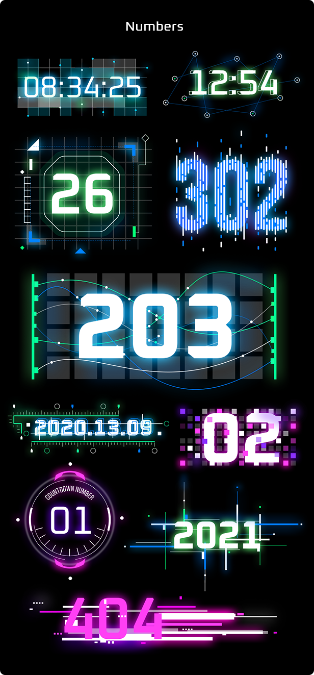 Cyberpunk Titles Lowerthirds and Backgrounds - 7