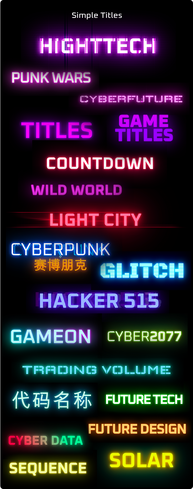 Cyberpunk Titles Lowerthirds and Backgrounds - 8