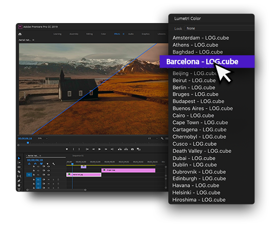 davinci resolve color grading cinematic drone landscape