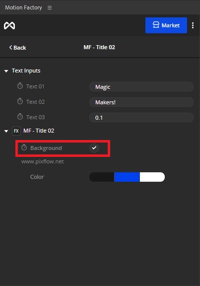 How to remove background color of the infinity item in After Effects