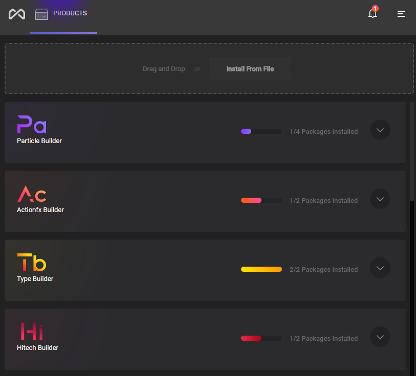 Motion Factory Classic dashboard