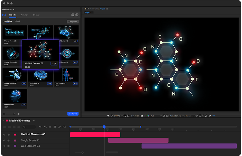 Cyberpunk Medical elements in After Effects