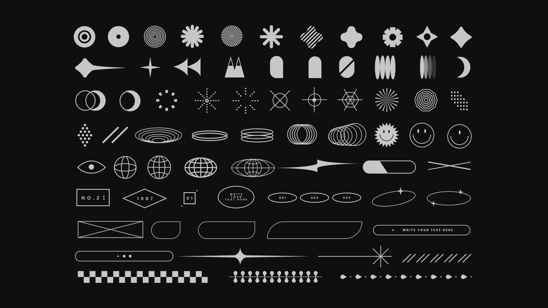 Y2K Universal Vector Shapes For Designers and Video Makers