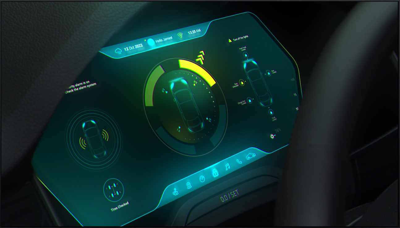 Car HUD UI Elements and Dashboard Templates for Modern Cars