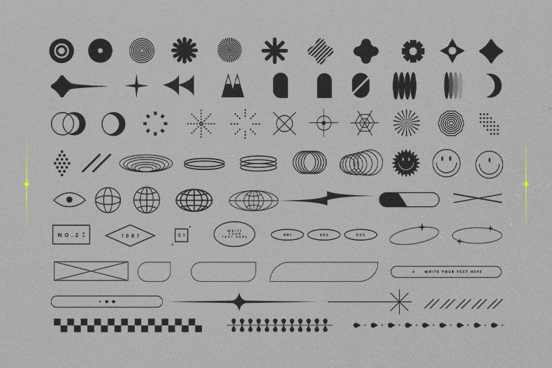 Y2K Universal Vector Shapes For Designers and Video Makers