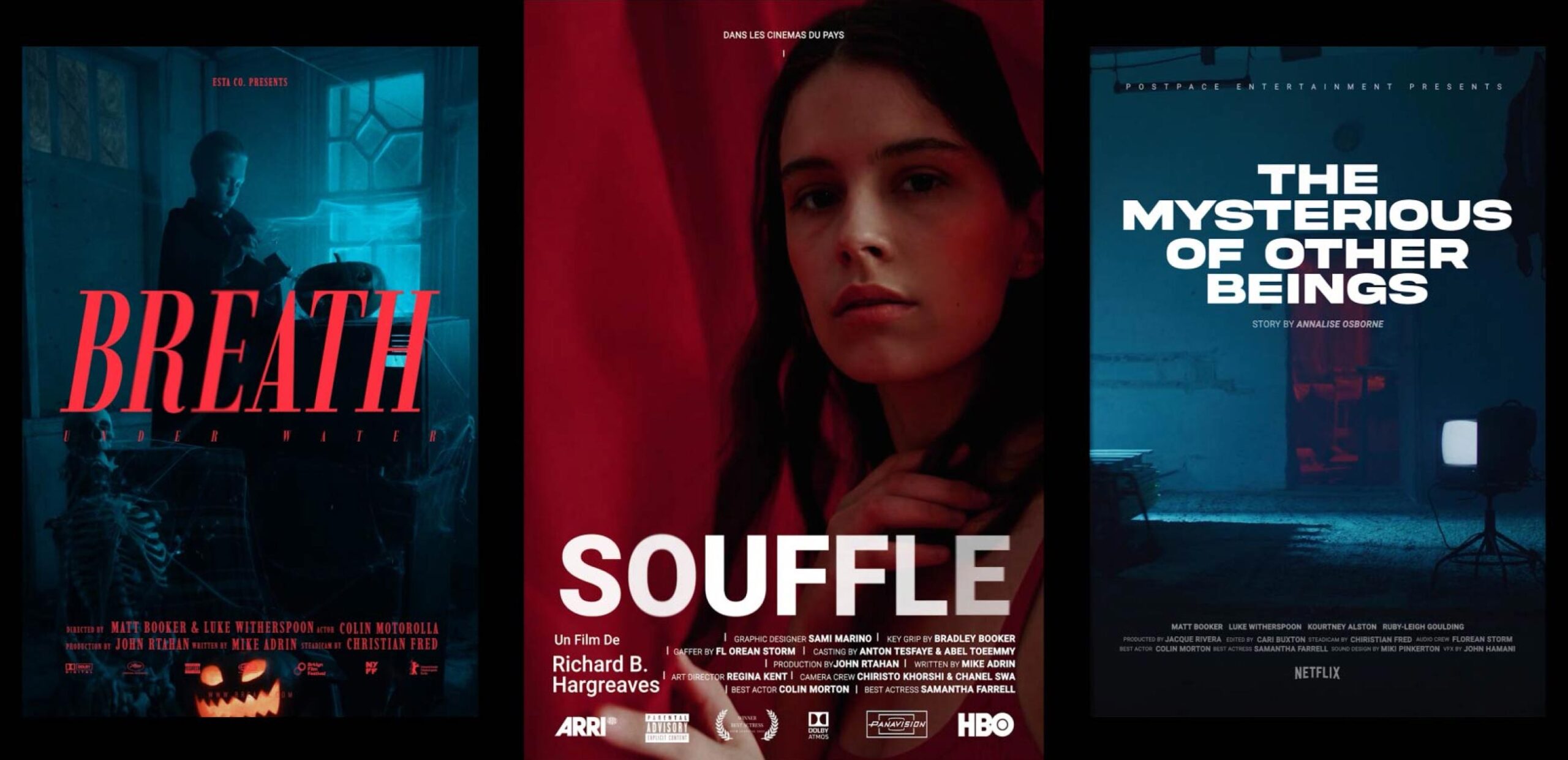 After Cinematic film poster templates with customizable fonts and colors