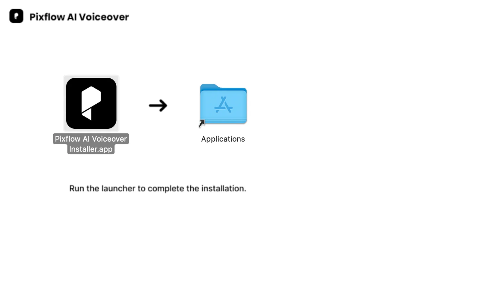 Pixflow AI Voiceover Installer on Apple Mac Pixflow AI Voiceover Installer on Apple Mac